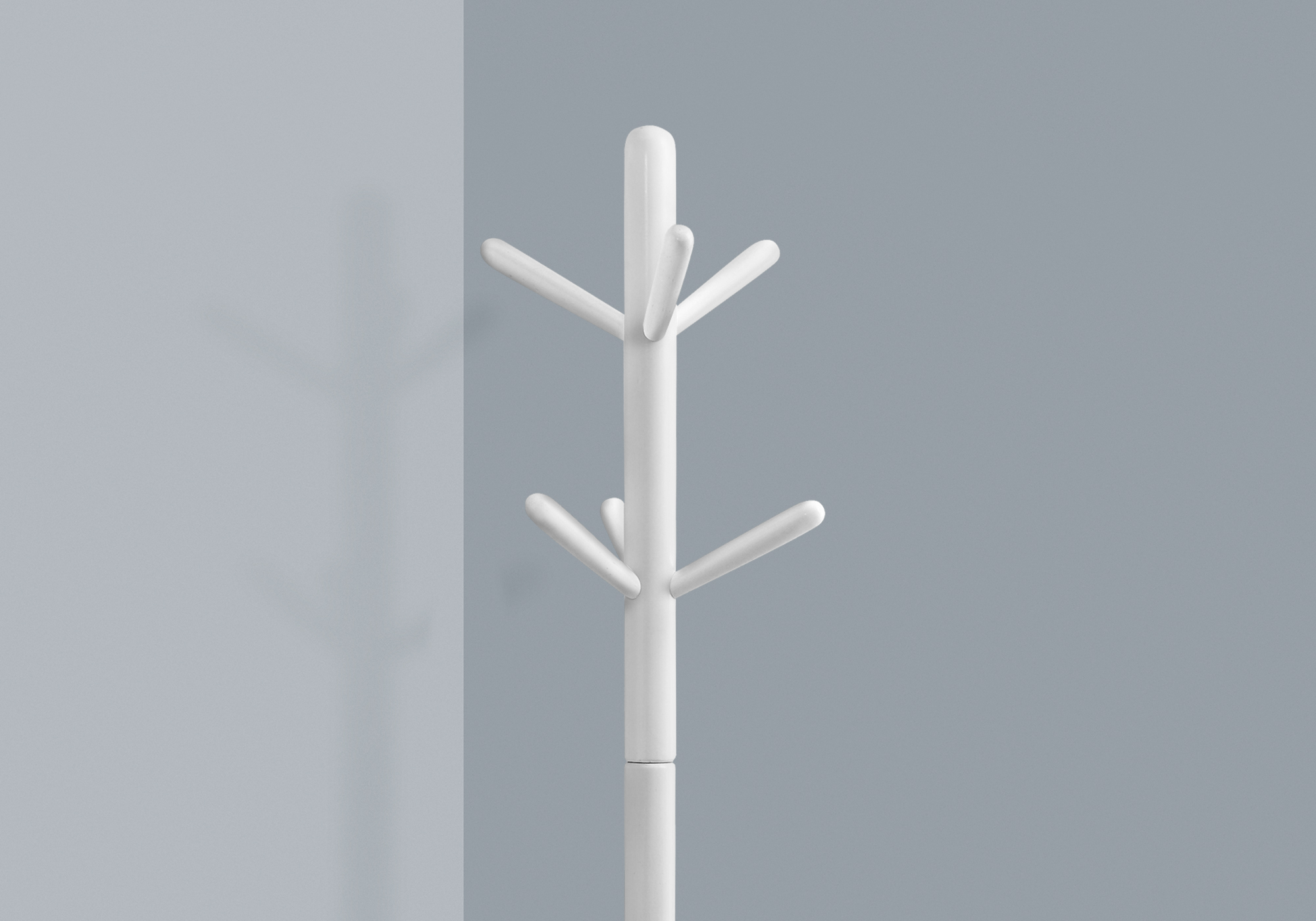 COAT RACK - 69"H / WHITE WOOD CONTEMPORARY STYLE